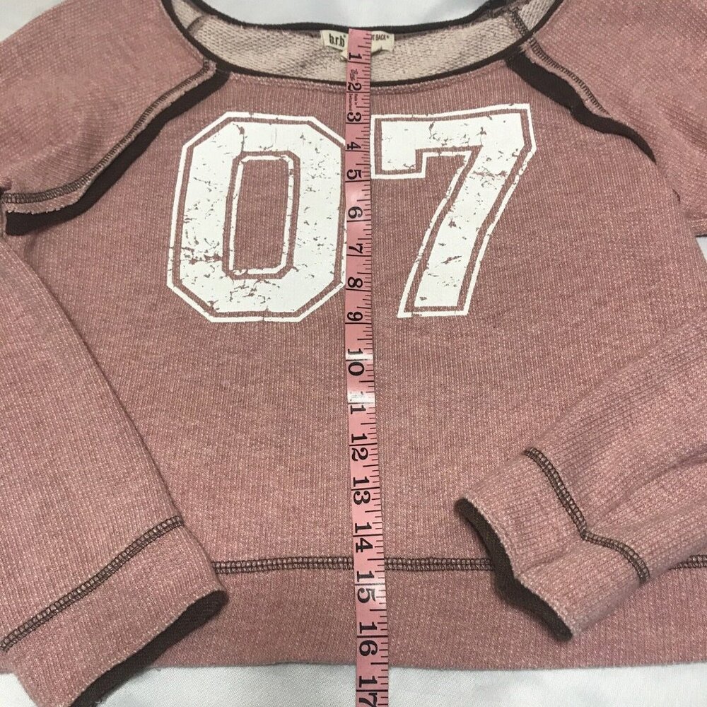 Be Right Back Junior  Medium Women’s Dusty Pink Crop Sweatshirt 07 Graphics - Picture 10 of 12